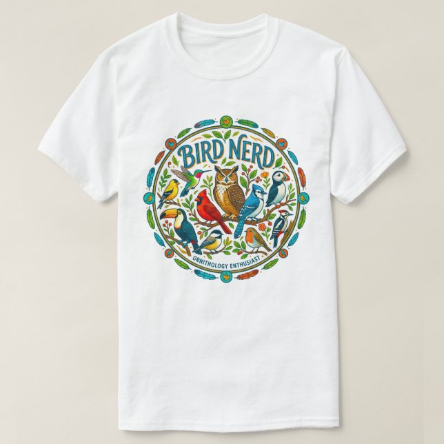 Bird Nerd Logo T-Shirt (Design Front)