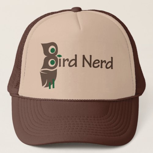 Bird Nerd Owl Brown and Green Trucker Hat