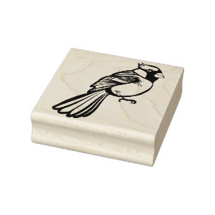 Bird Nerd Red Cardinal Artwork Rubber Stamp