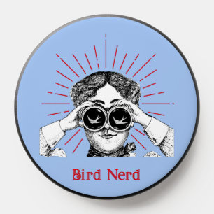 Bird Nerd Woman Binoculars PopSocket