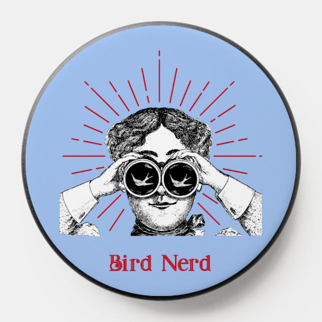 Bird Nerd Woman Binoculars PopSocket (Popsocket)