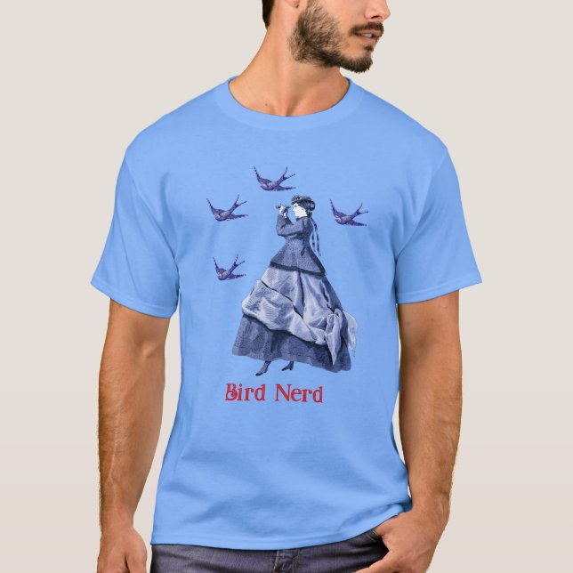 Bird Nerd Woman Binoculars T-Shirt (Front)