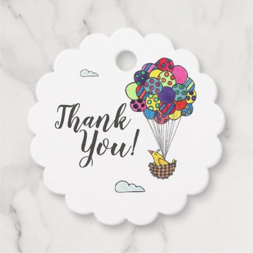 Bird Nest and Hot Air Balloons Thank You Favor Tags