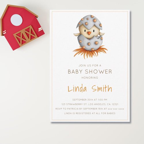 Bird Nest Baby Shower Invitation