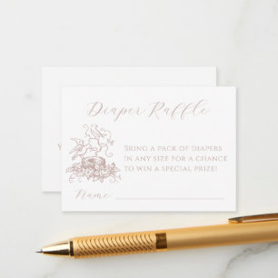 Bird Nest Diaper Raffle Baby Shower Insert Card