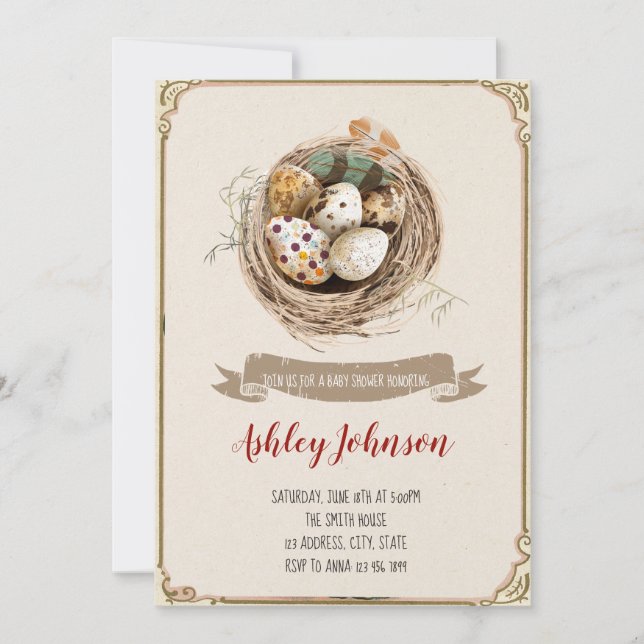 Bird nest invitation (Front)