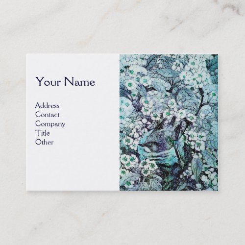 BIRD NESTmonogram blue white Business Card