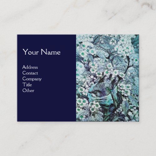 BIRD NESTmonogram blue white Business Card