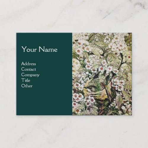 BIRD NESTmonogram green brown white Business Card