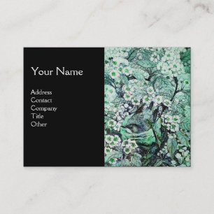 BIRD NEST,monogram ,green white black Business Card