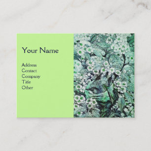 BIRD NEST,monogram ,green white Business Card