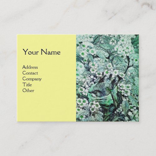 BIRD NESTmonogram green white yellow Business Card