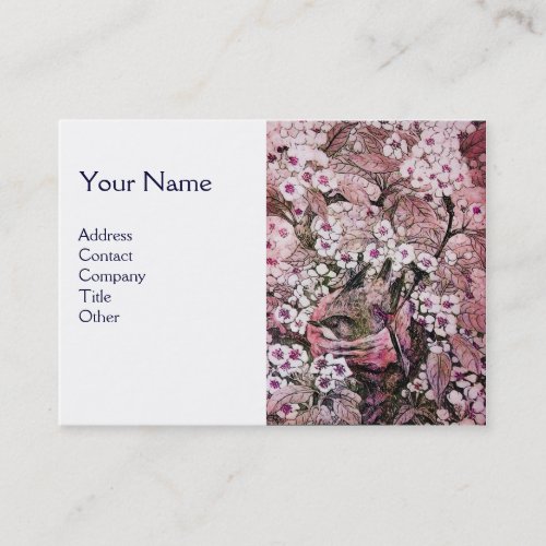 BIRD NESTmonogram pink red  white Business Card