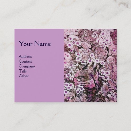 BIRD NESTmonogram pink red  white violet Business Card