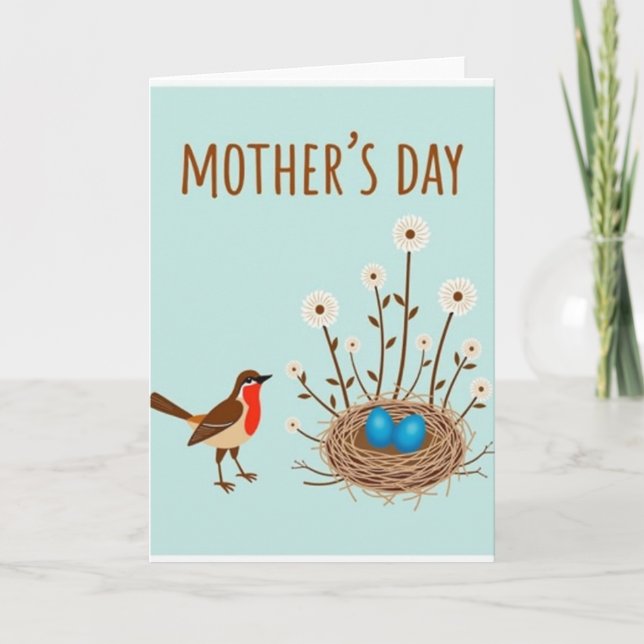 Bird Nest Mothers Day Art Card (Front)