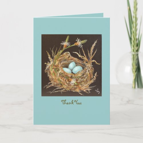 bird nest thank you card