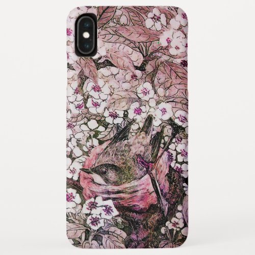 BIRD NEST TREE WITH WHITE PINK SPRING FLOWERS iPhone XS MAX CASE