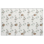 Bird Nest White Flowering Dogwood Vintage Pattern Fabric