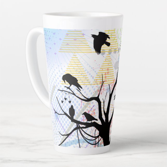 Bird of a Feather Be Unique Together Latte Mug (Left Angle)