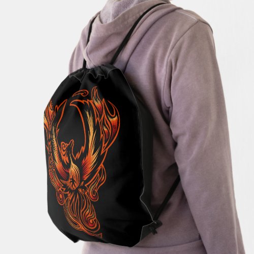 Bird Of Fire Drawstring Bag