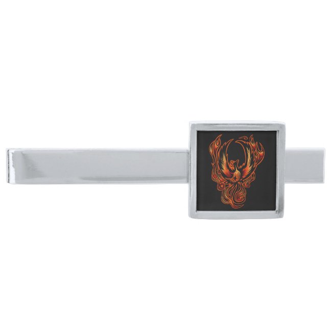 Bird Of Fire Silver Finish Tie Bar (Front)