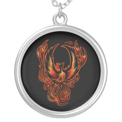 Bird Of Fire Silver Plated Necklace