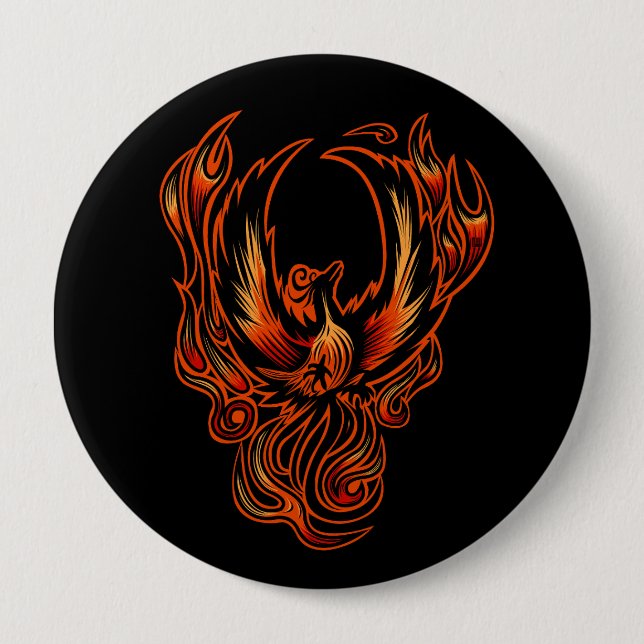 Bird Of Fire Throw Blanket Button (Front)