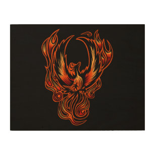 Bird Of Fire Wood Wall Art