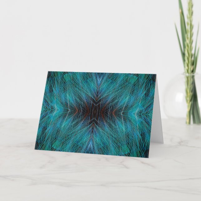 Bird Of Paradies Fractal Feather Design Card (Front)
