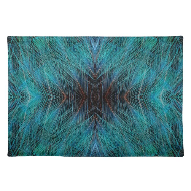 Bird Of Paradies Fractal Feather Design Cloth Placemat (Front)