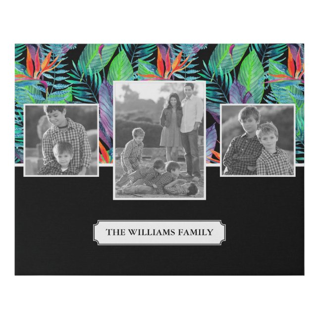 Bird Of Paradise | Add Your Photo & Text Faux Canvas Print (Front)