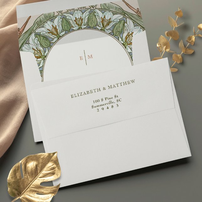 Bird of Paradise Art Nouveau Vintage Floral Envelope (Creator Uploaded)