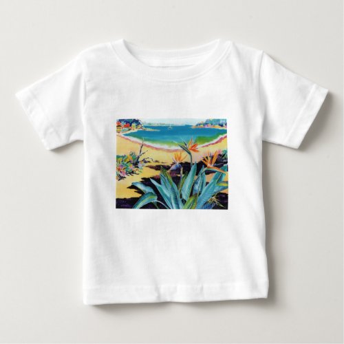 Bird of Paradise Beach Tropical Scene Baby T_Shirt