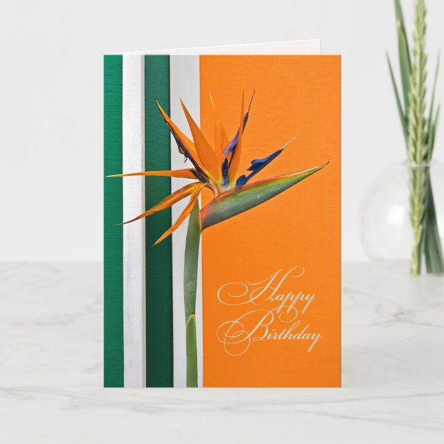 Bird of Paradise Birthday Card (Front)