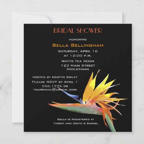 Bird of Paradise Bridal Shower Invitation