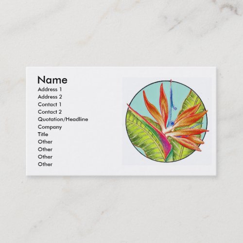 Bird of Paradise, Business Card