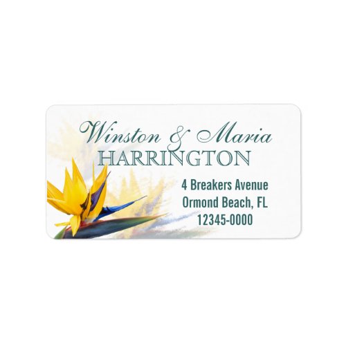 Bird of Paradise Custom Tropical Address Label