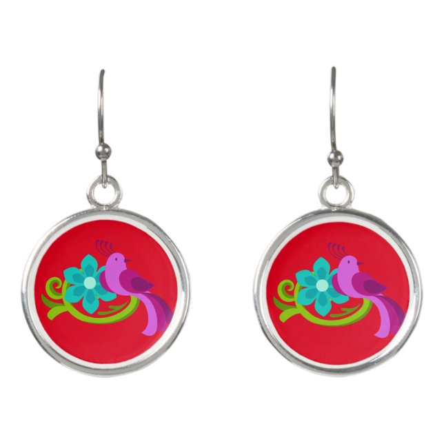 Bird of Paradise Earrings Jewelry Gift (Front)
