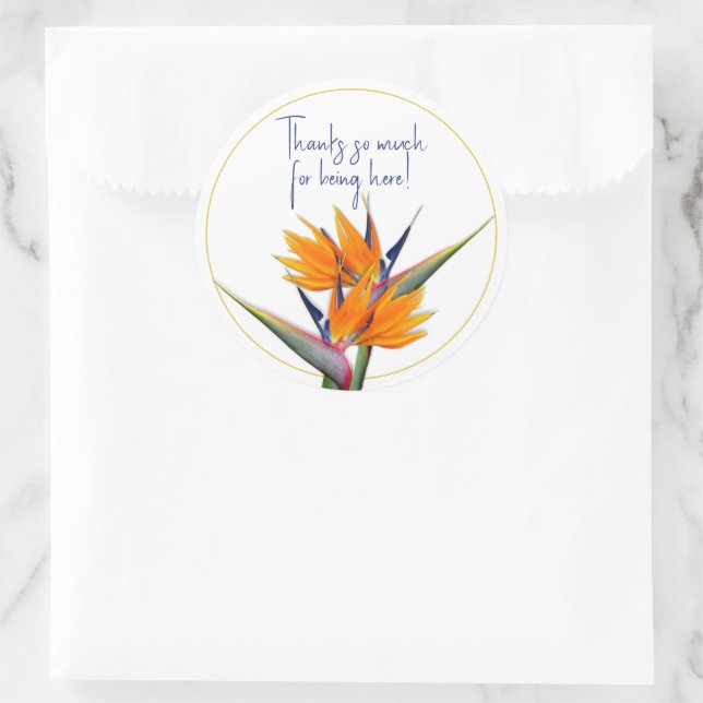 Bird of Paradise Favor Stickers Thank You (Bag)