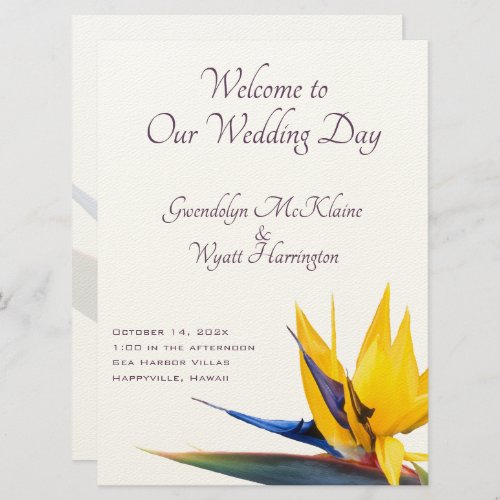 Bird of Paradise Flat Wedding Program Template