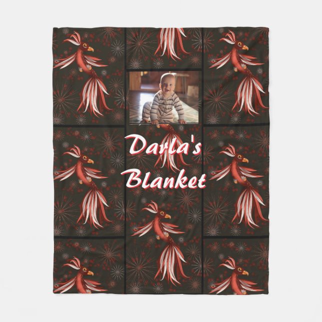 Bird of Paradise Fleece Blanket (Front)