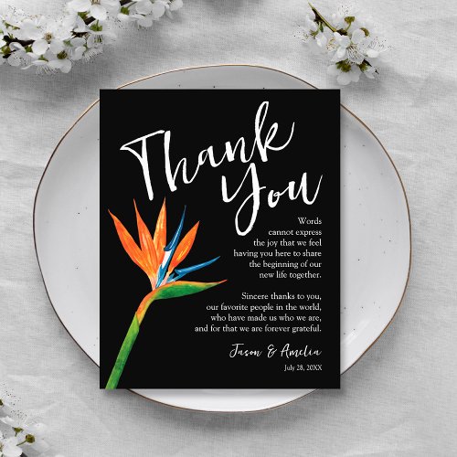 Bird of Paradise Floral Wedding Plate Thank You Flyer