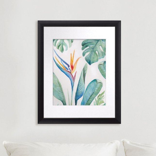Bird of Paradise Florida Watercolors Poster (Florida Watercolors Bird of Paradise wall art by Victoria Grigaliunas of Do Tell A Belle)