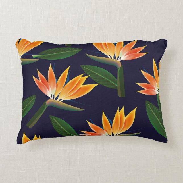 Bird of paradise flower accent pillow (Front)