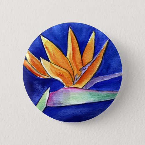 Bird of Paradise Flower Art Button or Pin