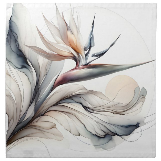 Bird of Paradise Flower Art Cloth Napkin (Front)
