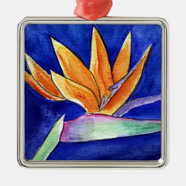 Bird of Paradise Flower Artwork Ornament Pendant (Front)