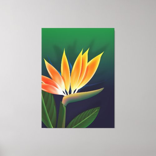 Bird of paradise flower canvas print