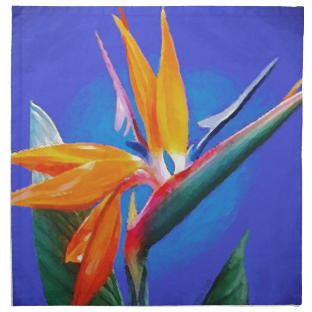 Bird of Paradise Flower Cloth Napkin (Front)