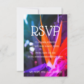 Bird Of Paradise Flower Colorful RSVP Card